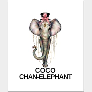 Coco Chan-Elephant Fashion Designer Elephant Jungle Gift For Animal Lover Anthropomorphic Posters and Art